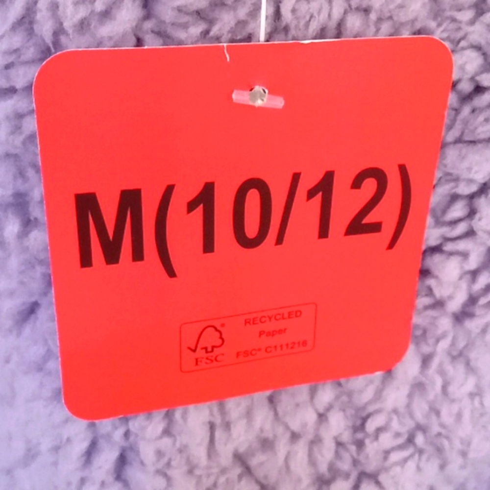 NWT  PURPLE YOUTH HALF ZIP SHERPA BY MONDETTA.  SIZE MEDIUM (10-12). - Picture 3 of 11